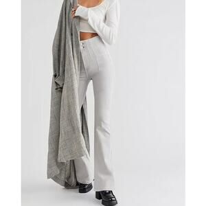 Free People High-Rise Wide Leg Jeans in Light Gray